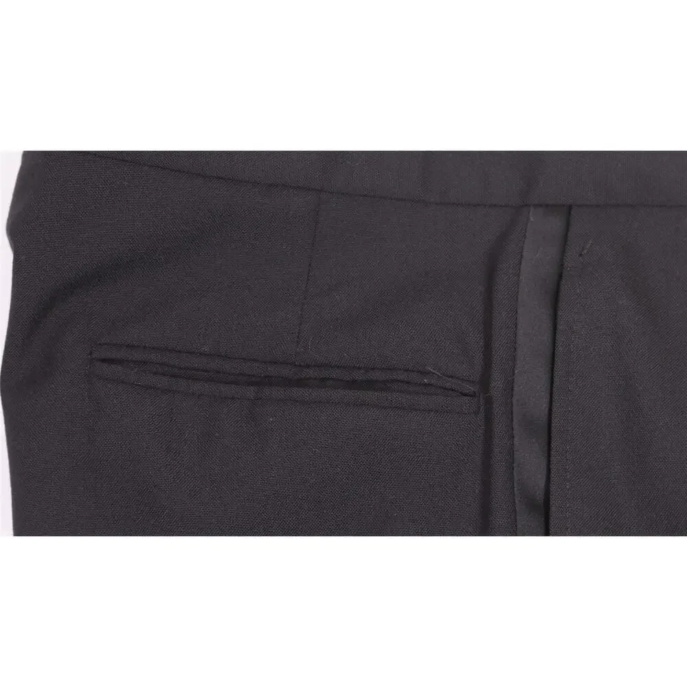 Jos A Bank Black Pleated Tuxedo Formal Wedding Dress Pants 30x28
